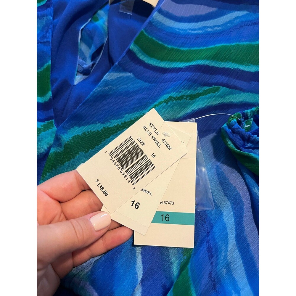 NWT! Taylor Dolman Elbow Sleeve V-Neck Smocked Empire Waist Dress Women’s 16 - Picture 10 of 12